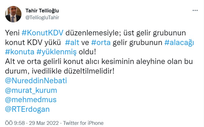 İMKON Başkanı Tellioğlu Açıkladı: Konutta KDV İndirimi Fakire Değil Zengine Vurdu, Dar Gelirlinin Ev Alması Zorlaştı