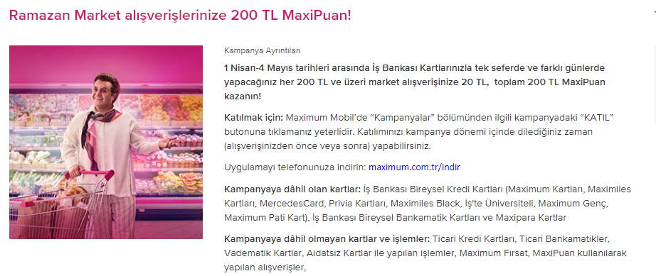 İş Bankası Ramazan Kampanyasını Patlattı! Market Alışverişlerine Net 200 TL Hediye Verecek!