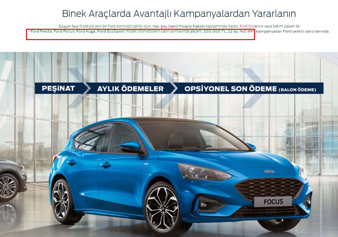 Ford Bayram Öncesi Ayakları Yerden Kesecek! 2022 Model Fiesta, Focus, Kuga Alana 0.99 Faizle 100 Bin TL Kredi Desteği