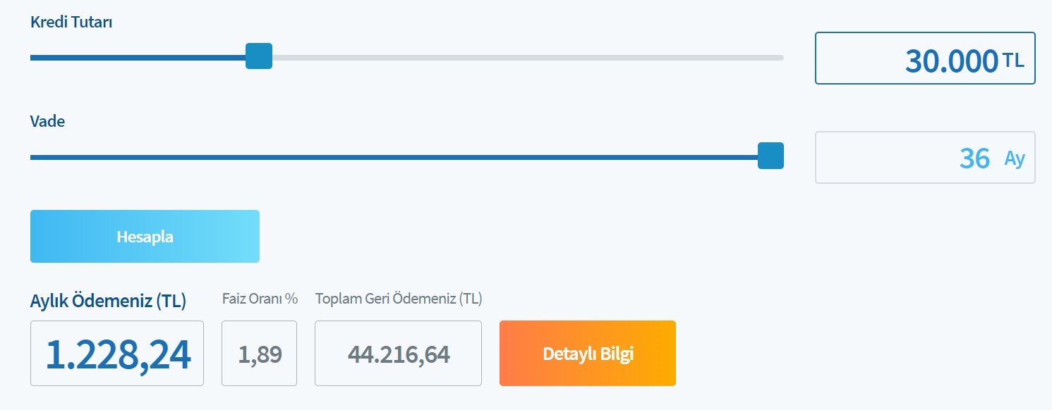 Ziraat Bankası, Vakıfbank, Halkbank 30 Bin TL İhtiyaç Kredisi Taksit Hesaplamaları