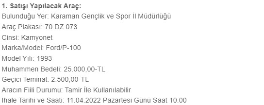 Kamu Kurumlarının Hasarlı Kullanım Dışı Arabaları Satışa Çıkarıldı! 6.885 TL'den Başlayan Fiyatlar