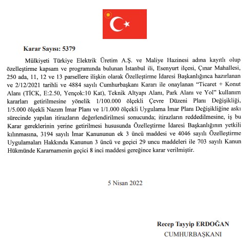 Sümer Holding, TEÜAŞ, Hazine Arazileri! Yeni Özelleştirme Kararları İle Satışı Yapılan Taşınmazlar Resmi Gazete'de