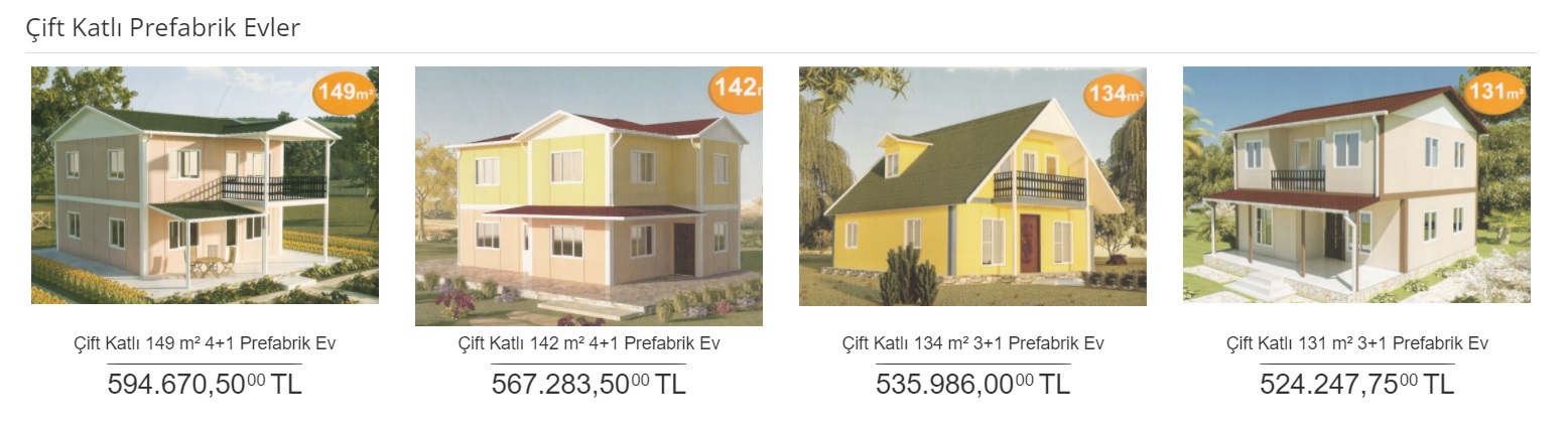 Çift Katlı 3+1 Ve 4+1 Rüya Gibi Prefabrik Evler İçin Kampanyalı Fiyatlar!