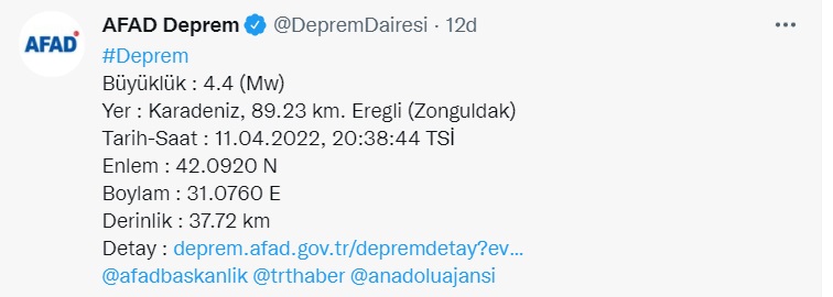 Son Dakika, Karadeniz'de Deprem! AFAD Ve Kandilli Zonguldak Ereğli Deprem Duyuruları Ardı Ardına Geldi!