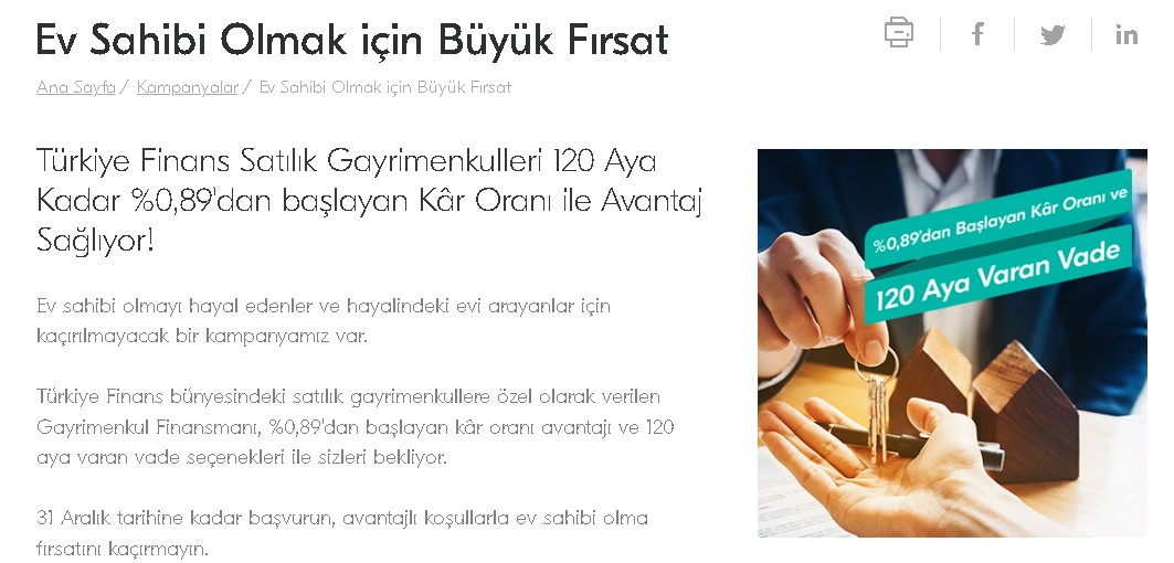 Bu Fiyata Kiralık Ev Yok! Türkiye Finans 20 Bin TL Peşinat, Aylık 1.631 TL Taksitle Faizsiz Ev Sahibi Yapacak