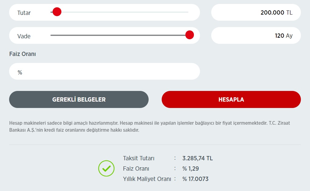 Ziraat Bankası İkinci El Konutlar İçin 200 Bin TL Konut Kredisini Kaç TL Aylık Taksitle Veriyor?