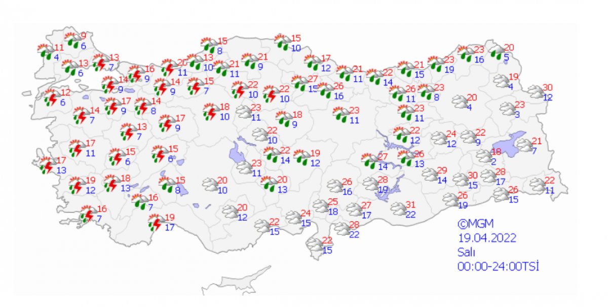 Önümüzdeki 3 gün gök gürültülü yağış var! MGM hava tahmin raporunda 30 fazla şehir listede