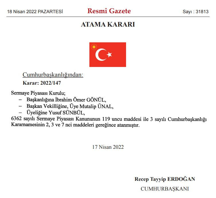 Cumhurbaşkanı Erdoğan'dan Atama Kararı Resmi Gazete'de! SPK Başkanlığına Atanan İbrahim Ömer Gönül Kimdir, Nerelidir?