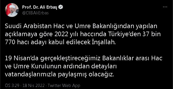 Diyanet'ten son dakika açıklaması: 2022 Hac kontenjanı belirlendi! Bu yıl kaç kişi gidecek?