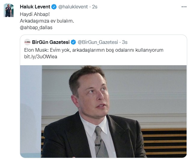 Elon Musk Evsiz Olduğunu Açıkladı, Haluk Levent Yardım Elini Uzattı!