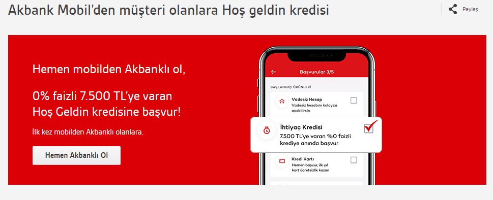 Akbank 7500 TL Faizsiz Kredi Başvurusu Nasıl Yapılır, Hoşgeldin Kredisi Nereden Alınır?