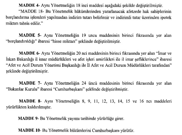 5475 Sayılı Cumhurbaşkanı Kararı İle Evini Yapana Yardım Yönetmeliği Değiştirildi!