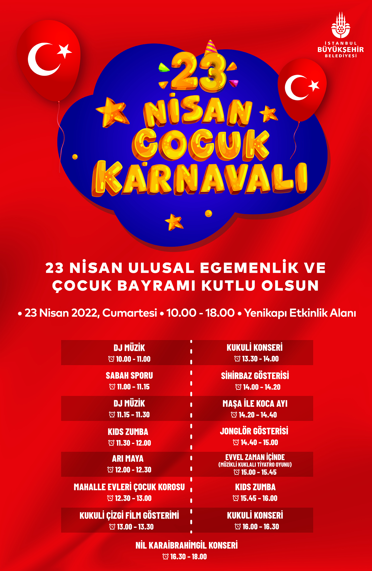 İBB 23 Nisan Etkinlik Programı! Hangi Etkinlikler Olacak, Nerede Yapılacak, Nil Karaibrahimgil Konseri Saat Kaçta?