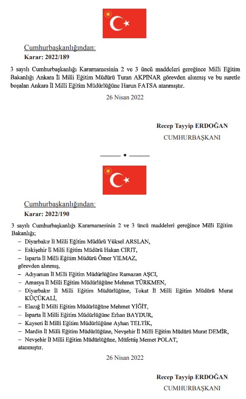 Devletin Üst Düzey Kadrosunda Deprem! 8 Bakanlıkta Cumhurbaşkanı Erdoğan'dan Flaş Görevden Alma ve Atama Kararları