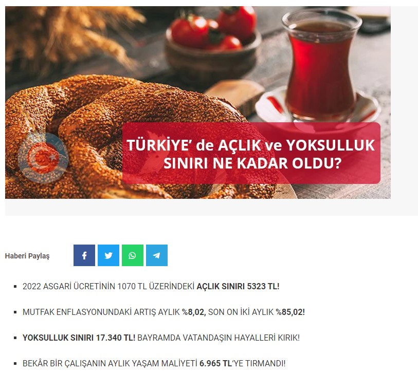 TÜRK-İŞ Yoksulluk ve Açlık Sınırı Nisan 2022 Açıklandı! 4 Kişilik Ailenin Fakirlik Sınırı Kaç TL?