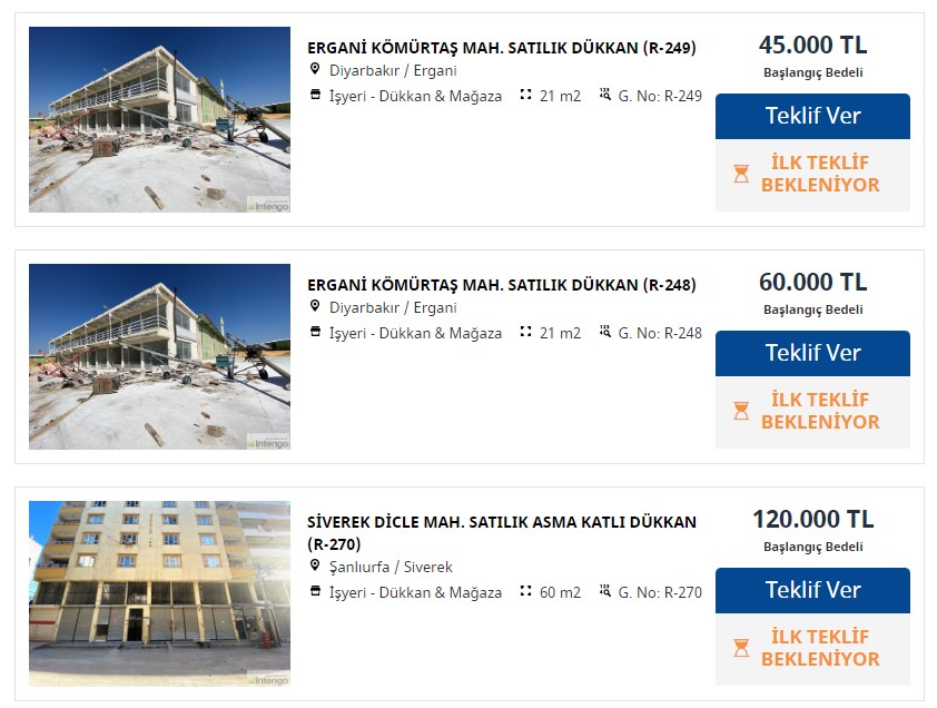 Denizbank Kelepir Gayrimenkul Satış İlanları: 150 Bin Liraya Apartman Dairesi, Satılık Dükkan 45.000, Arsa 40.000 TL