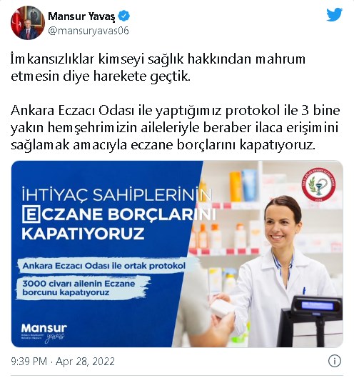 Ankara Büyükşehir Belediyesi düğmeye bastı! Binlerce kişinin eczane borcu ödenecek