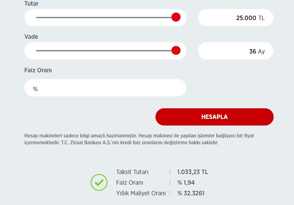 Ziraat Bankası'ndan 25 Bin TL, 50 Bin TL, 75 Bin TL İhtiyaç Kredisi Çekenlerin Ödeyecekleri Aylık Taksitler!