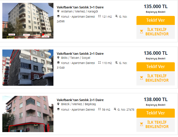 Bu fiyata başka ev yok! Vakıfbank'tan merkezde 138 bin TL'ye satılık apartman dairesi ilanları!