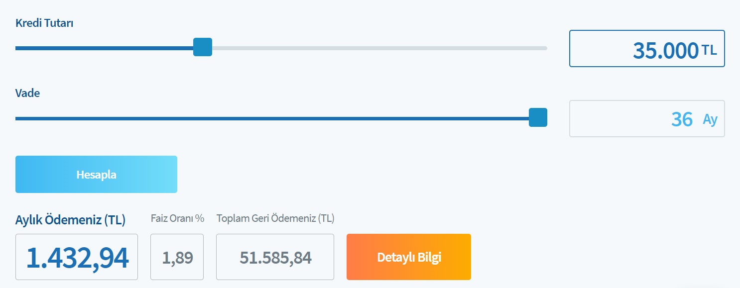 803 TL, 1.432 TL, 2.047 TL Taksitlerle 20 Bin TL, 35 Bin TL, 50 Bin TL İhtiyaç Kredisi Halkbank'ta!