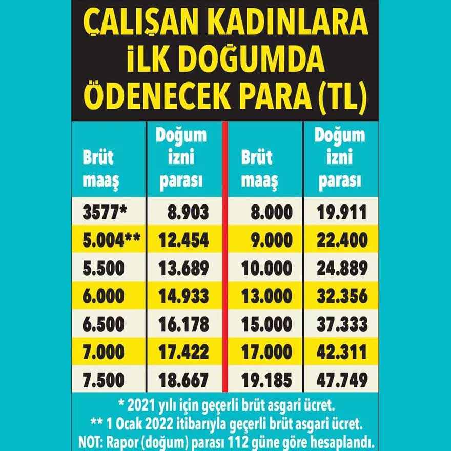 Anne olacak kadınlara, çalışan, çalışmayan, engelli, yaşlıya! 12.454 TL tek seferlik, aylık 1298 TL, günlük 179 TL