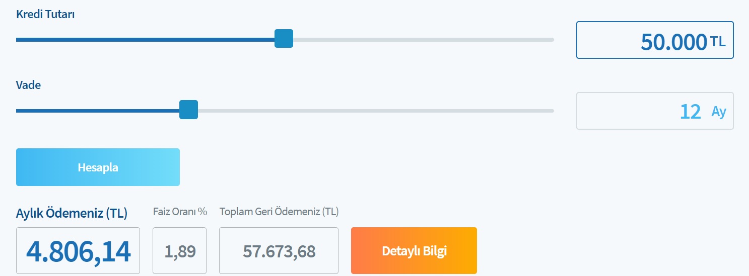 Halkbank'tan 12 Ay, 24 Ay, 36 Ay Vadeli 50 Bin TL İhtiyaç Kredisi Çekenler Toplam Kaç TL Faiz Ödüyorlar?