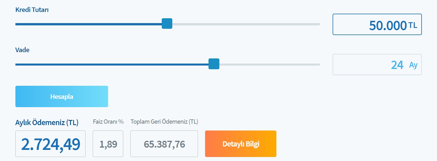 Halkbank'tan 12 Ay, 24 Ay, 36 Ay Vadeli 50 Bin TL İhtiyaç Kredisi Çekenler Toplam Kaç TL Faiz Ödüyorlar?