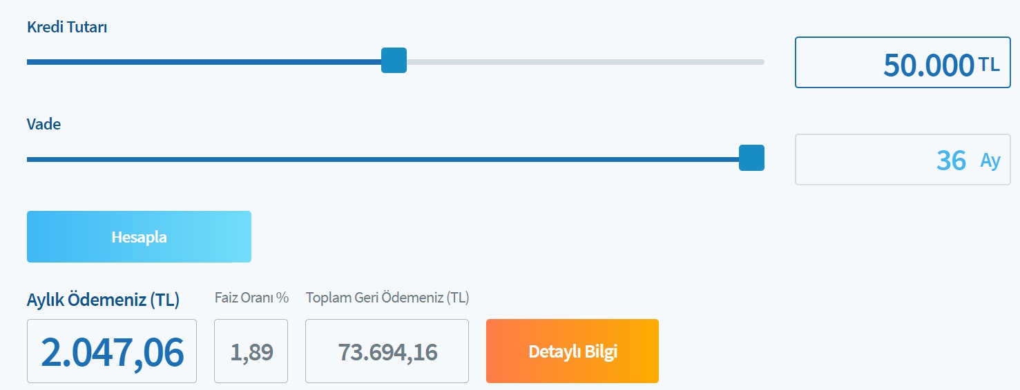 Halkbank'tan 12 Ay, 24 Ay, 36 Ay Vadeli 50 Bin TL İhtiyaç Kredisi Çekenler Toplam Kaç TL Faiz Ödüyorlar?