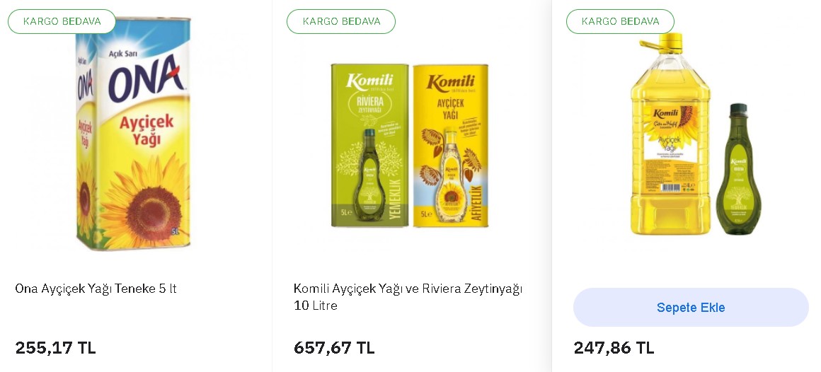 En Ucuz Ayçiçek Yağı Fiyatlarına PTT AVM Darbesi! Adrese Teslim Kargo Bedava TMO Tarım Kredi, Yudum 5 LT Yağ Fiyatları