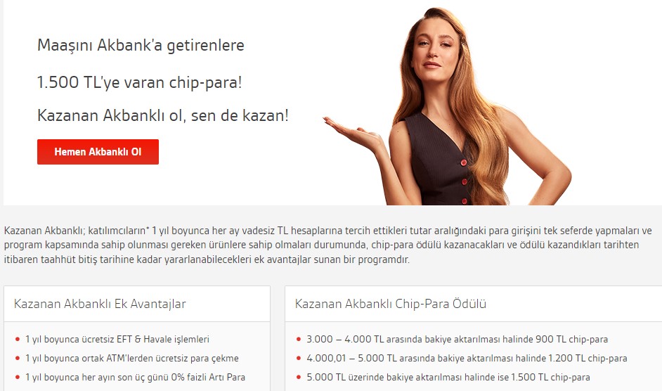 Akbank Maaşlı Çalışanlara 1.500 TL Para Hediye Edecek! Tek Sözünüze Chip Para Yağmuru Başladı, Herkes Alacak