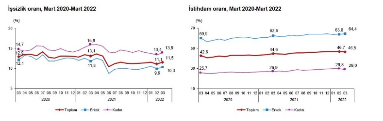 TÜİK Mart 2022 İşsizlik Rakamlarını Açıkladı