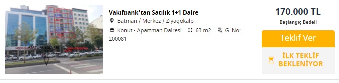 Düşük Faizli Konut Kredisi Desteği İle Kelepir Konut Satışı! Vakıfbank Bu Evleri 108 Bin TL'ye, 121 Bin TL'ye Satıyor!