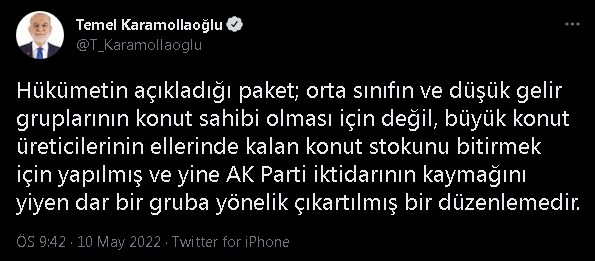 Hükümet açıkladı, Temel Karamollaoğlu konut paketine sert çıkıştı: Ayaklarına dolanacak!