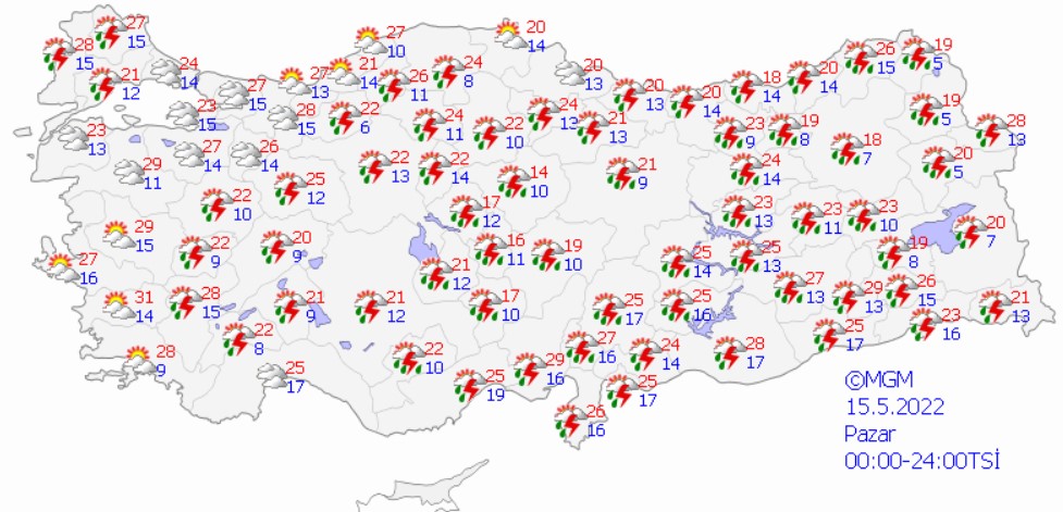 81 İlin Hepsi Listede! Meteoroloji O Tarihte Gök Gürültülü Sağanak Yağış, Dolu, Sel Alarmı İlan Etti