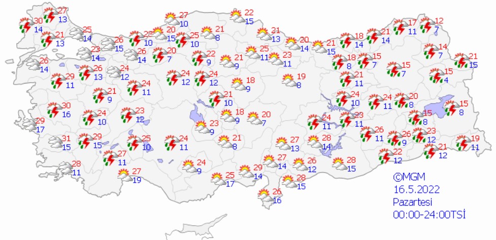 81 İlin Hepsi Listede! Meteoroloji O Tarihte Gök Gürültülü Sağanak Yağış, Dolu, Sel Alarmı İlan Etti