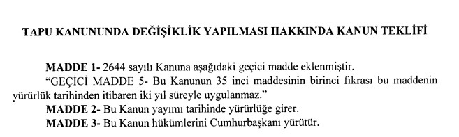 Yabancılara Konut Satışı 2 Sene Yasaklanacak! Tapu Kanunu Değişikliği İçin Teklif Mecliste