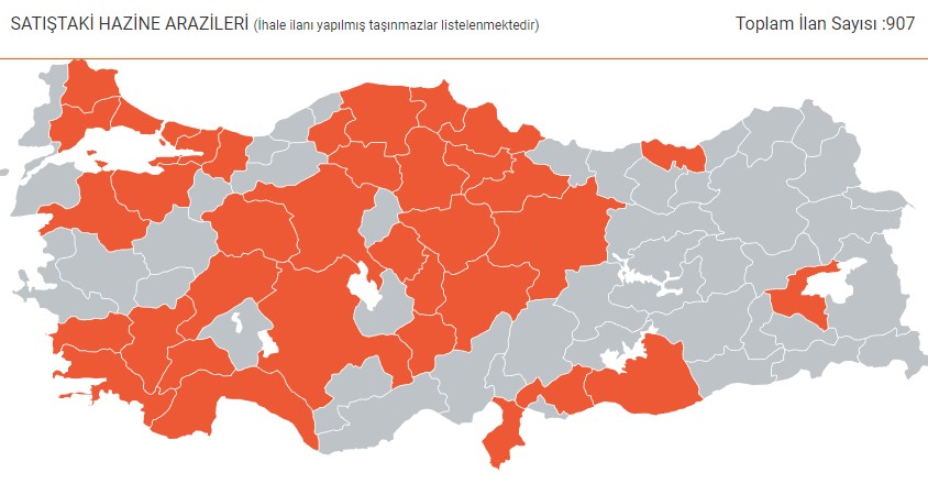 907 Hazine Arazisi Satışa Çıktı! 4.215 M2 Tarla 11 Bin, 235 M2 Arsa 13 Bin Liraya Emlak Vergis Muafiyeti İle Satışta