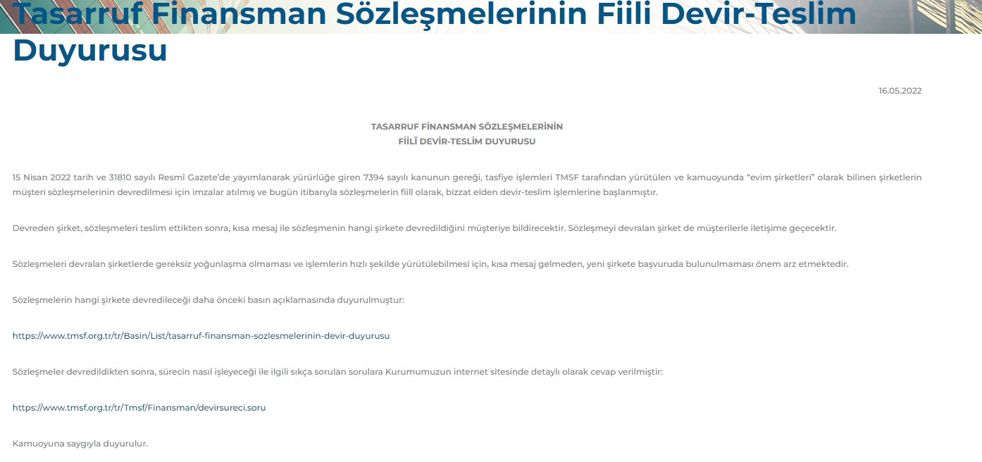 Evim Şirketi Mağdurları Dikkat! Son Dakika Açıklaması Geldi, Sözleşme Devirleri Başladı