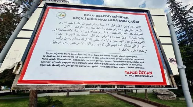 Bolu Belediye Başkanı Tanju Özcan'dan Geçici Sığınmacılara Son Çağrı İlanı