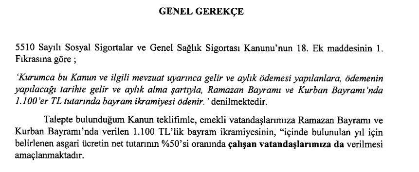 Top Mecliste! Asgari Ücretliye Kurban Bayramı'nda 2.125 TL Bayram İkramiyesi Müjde Son Dakika Gelsin Kanun Teklifi