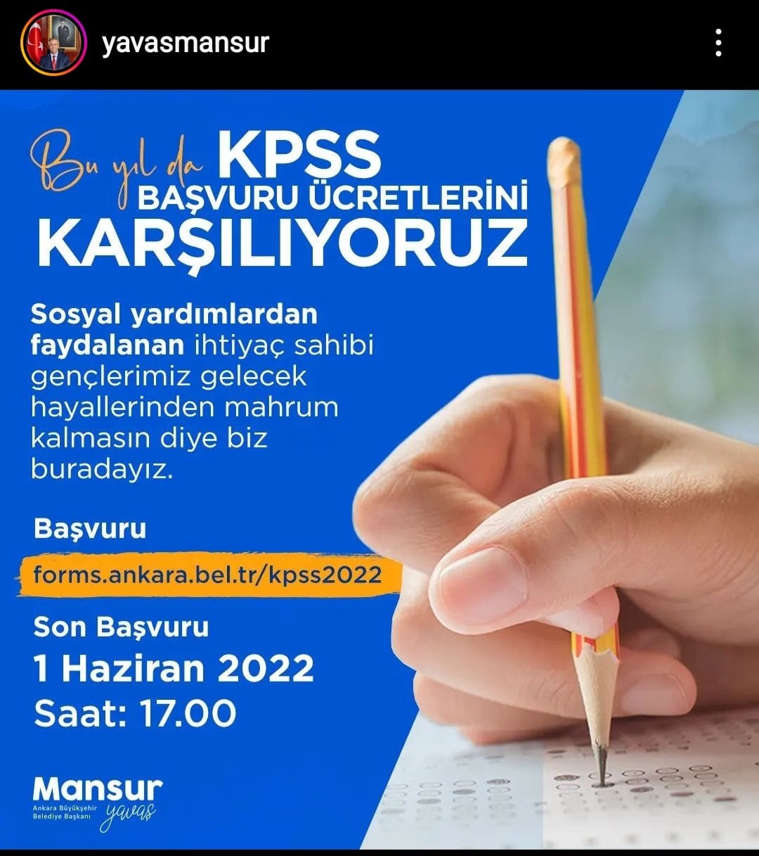 Mansur Yavaş duyurdu: KPSS başvuru ücretlerini belediye karşılayacak! ABB KPSS yardım başvurusu nasıl yapılır?