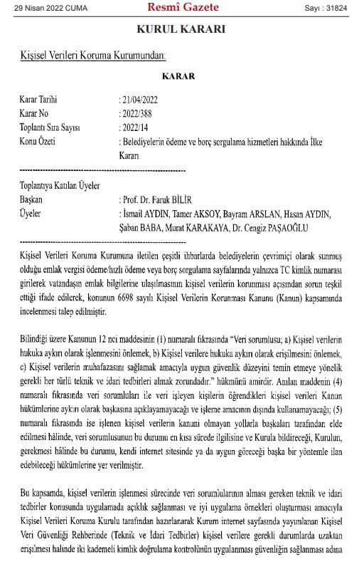 Milyonları İlgilendiren KVKK Kararı Açıklandı: Yasaya Aykırı Bulundu, Kimlik Numarası İle Sorgulama Yasaklandı