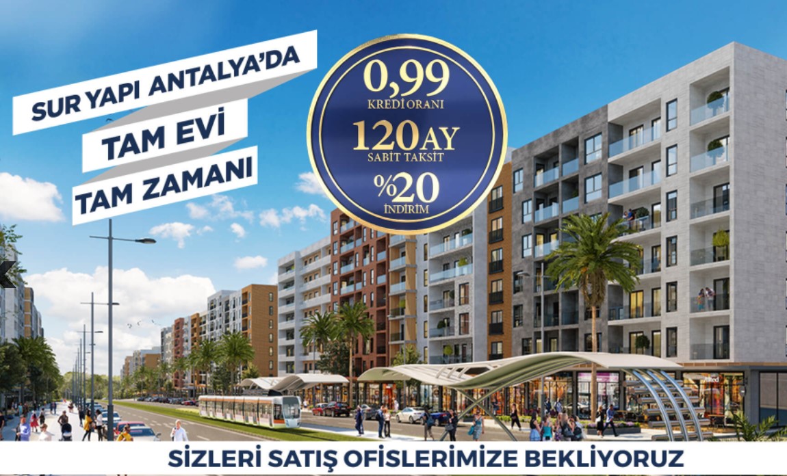 Sur Yapı Yüzde 20 İndirim ve Yüzde 0.99 Konut Finansmanı Desteğiyle Satılan Konut Projeleri Hangileri?