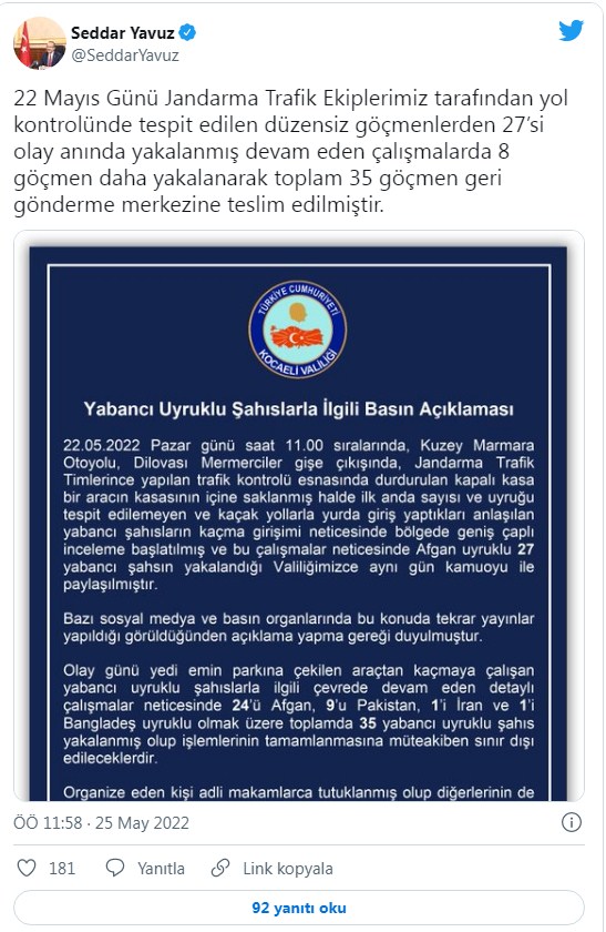 Gebze'de Çekilen ve Kaçak Göçmenlere Ait Olduğu İddia Edilen Görüntülere İlişkin Valilikten Açıklama Geldi