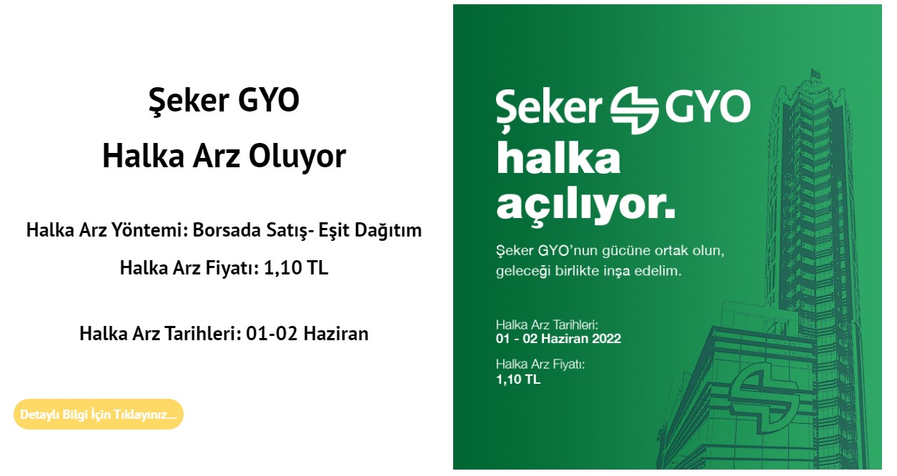 SON DAKİKA: Şeker GYO Halka Arz Tarihi ve Lot Fiyatı Açıklandı!