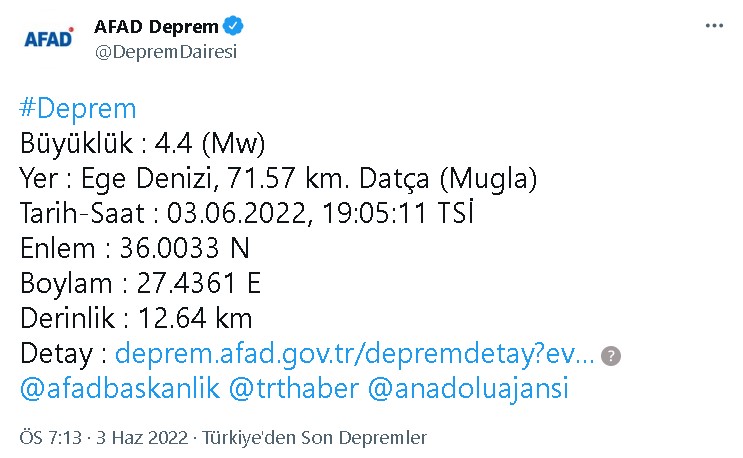 SON DAKİKA: AFAD Deprem Haberi Verdi, Muğla Datça Şiddetli Depremle Sarsıldı!