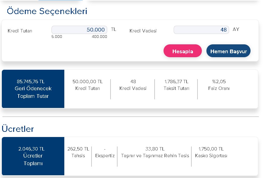 İş Bankası Araç Kredisi Paketinde Faizi Yükseltti!