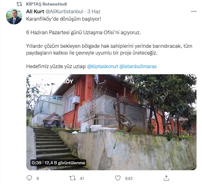 KİPTAŞ Karanfilköy Kentsel Dönüşüm Projesi İçin Düğmeye Bastı!