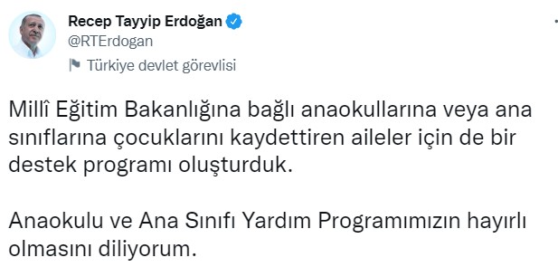 Anaokulu ve Anasınıfı Kaydı Yaptıran Ailelere Destek Programı! Yardım Parası Aylık Olarak Hesaplara Ödenecek