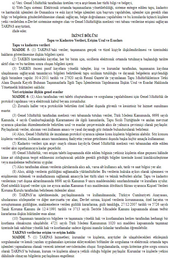 Tapu ve Kadastro Verilerinin İşlenmesi ve Elektronik Ortamda Yapılacak İşlemler Hakkında Yönetmelik Yayımlandı!